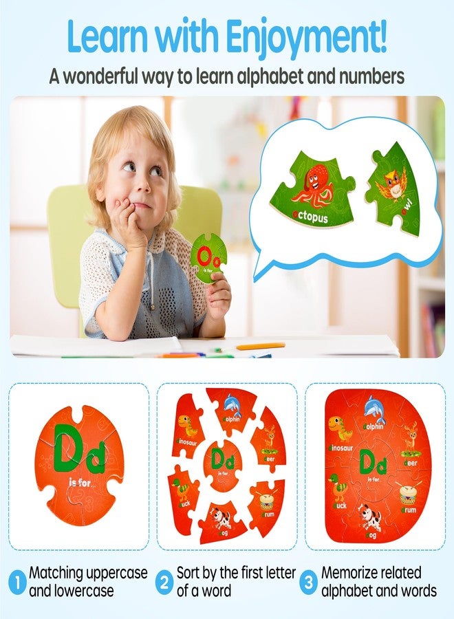 SYNARRY Number and Alphabet Puzzles for Kids Ages 3-5, ABC Learning for Toddlers Ages 3+, Preschool Activities Letter Puzzles Montessori Educational Toys Gifts for 4 5 6 7 8 Year Old Boys Girls - Image 3